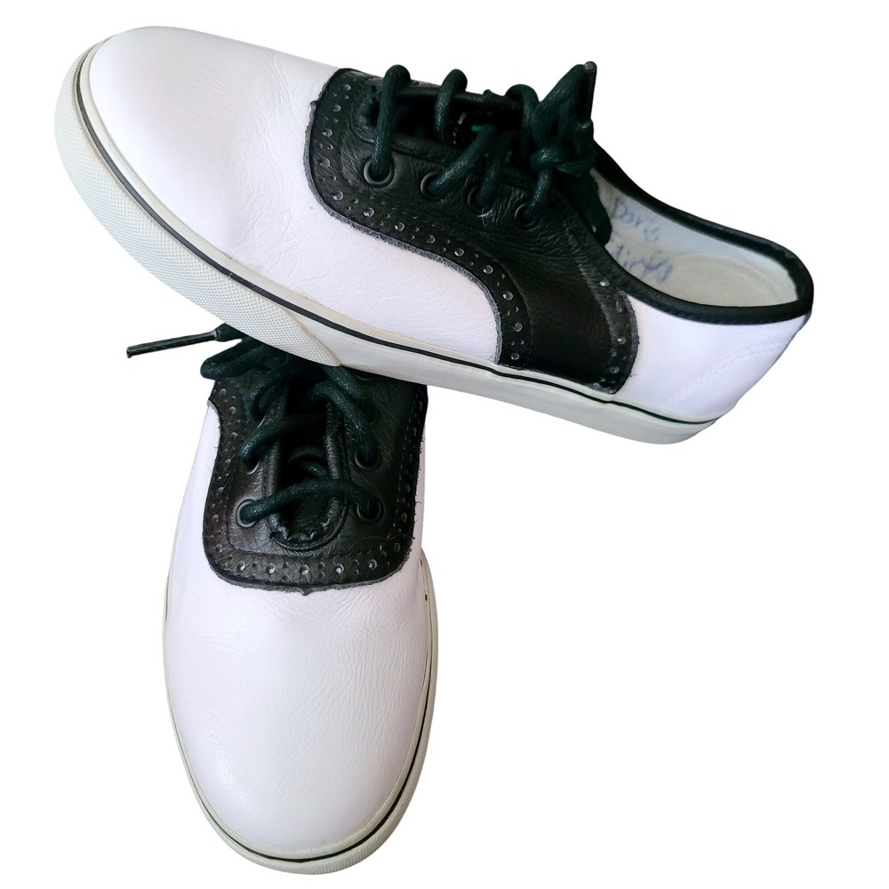 Vans Authentic Lo Pro Wingtip Saddle Shoes Leather White Black Sneakers